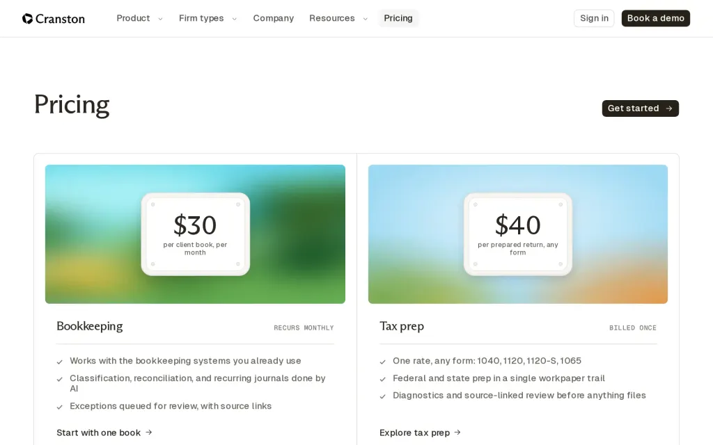 Cranston's pricing page