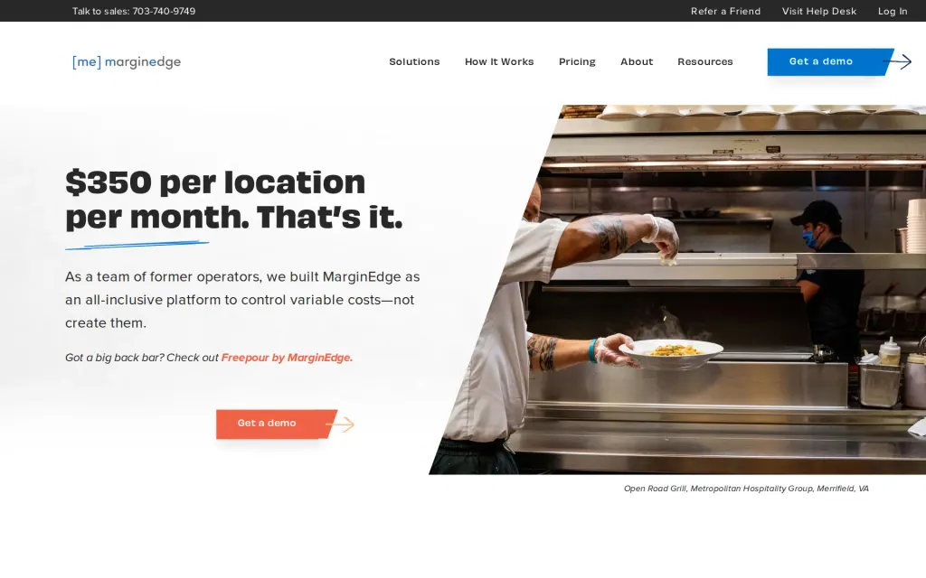 MarginEdge's pricing page