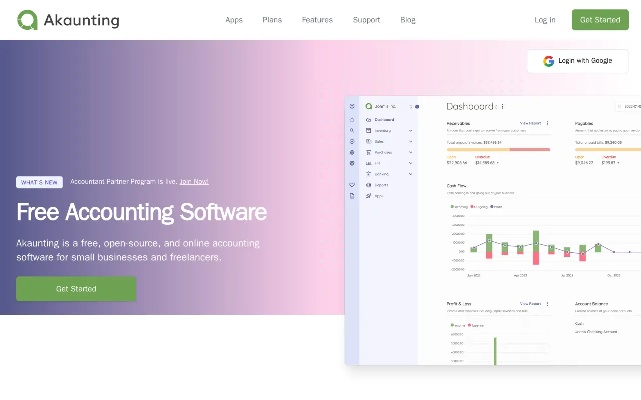 Screenshot of Akaunting