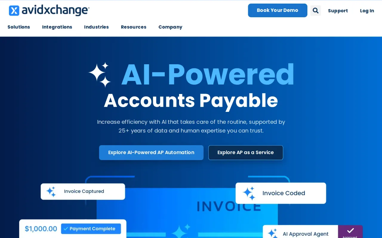 Screenshot of AvidXchange