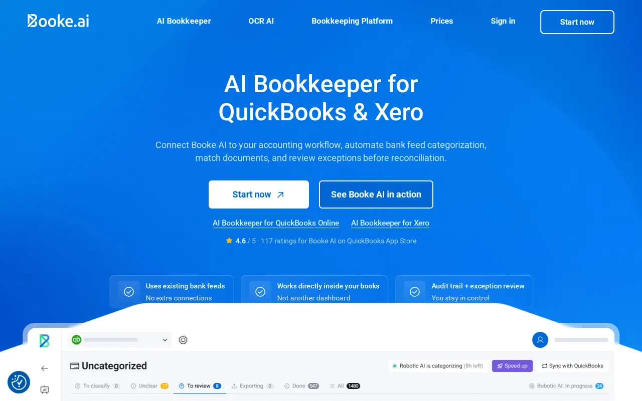 Screenshot of Booke AI