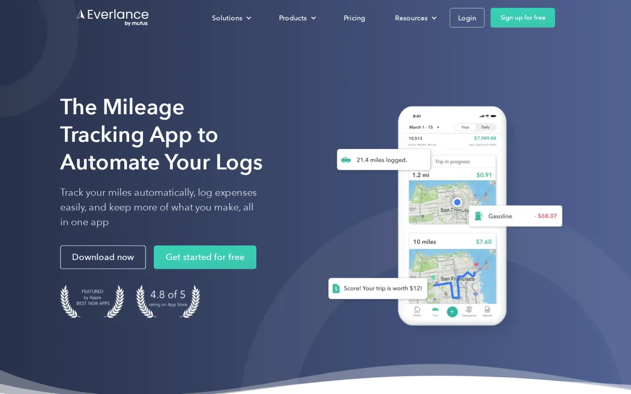 Screenshot of Everlance