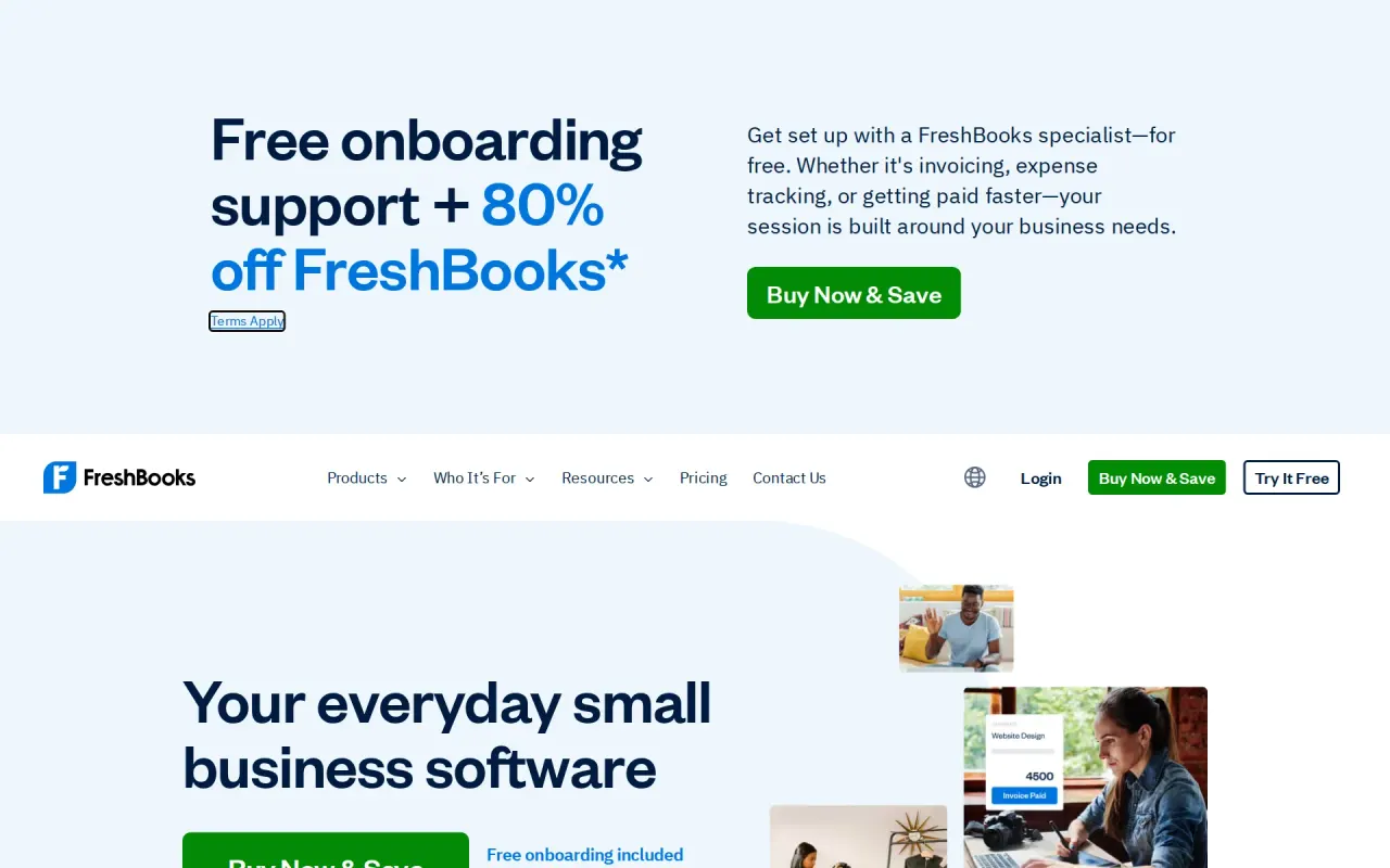 Screenshot of FreshBooks