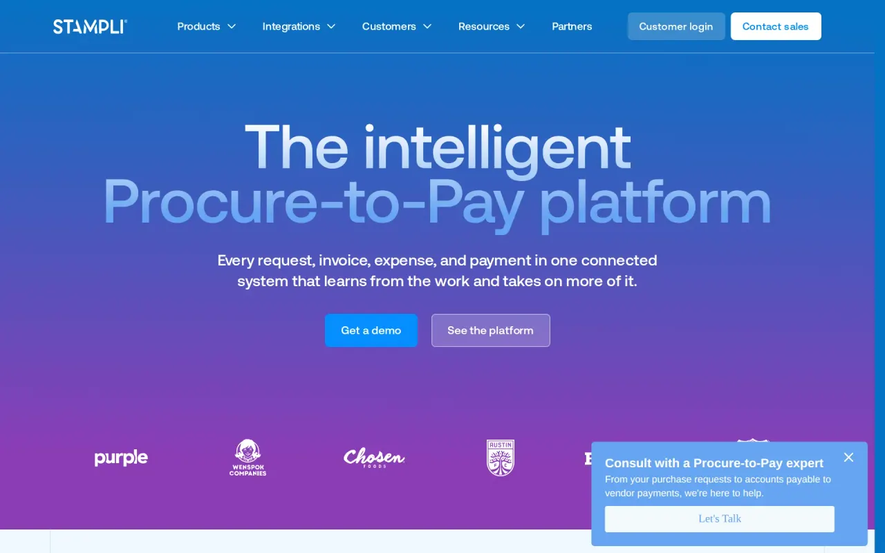 Screenshot of Stampli