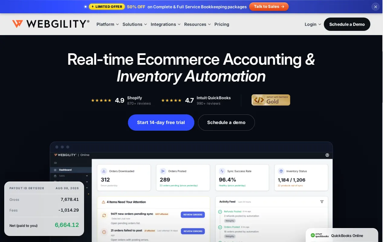 Screenshot of Webgility