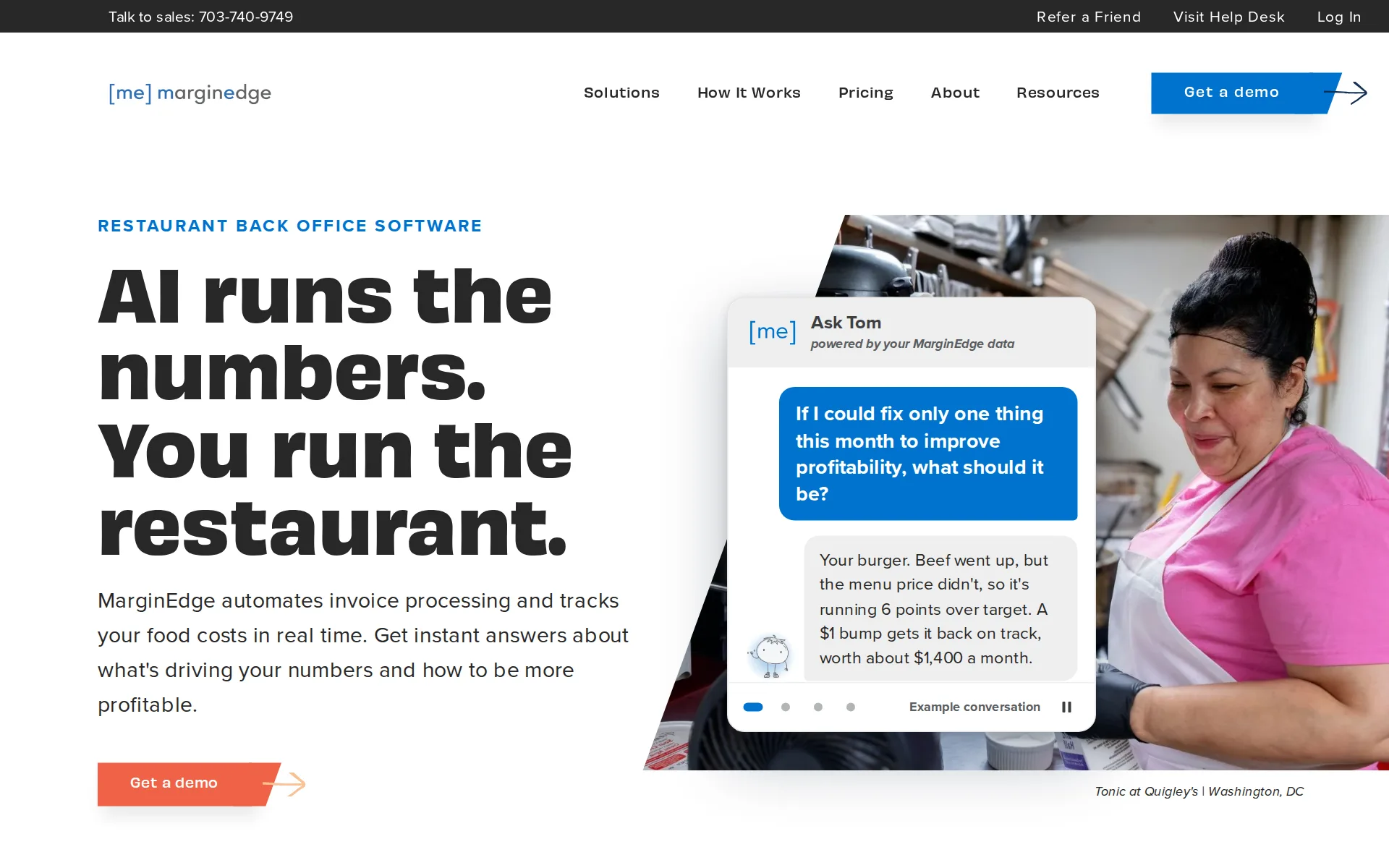 Screenshot of MarginEdge