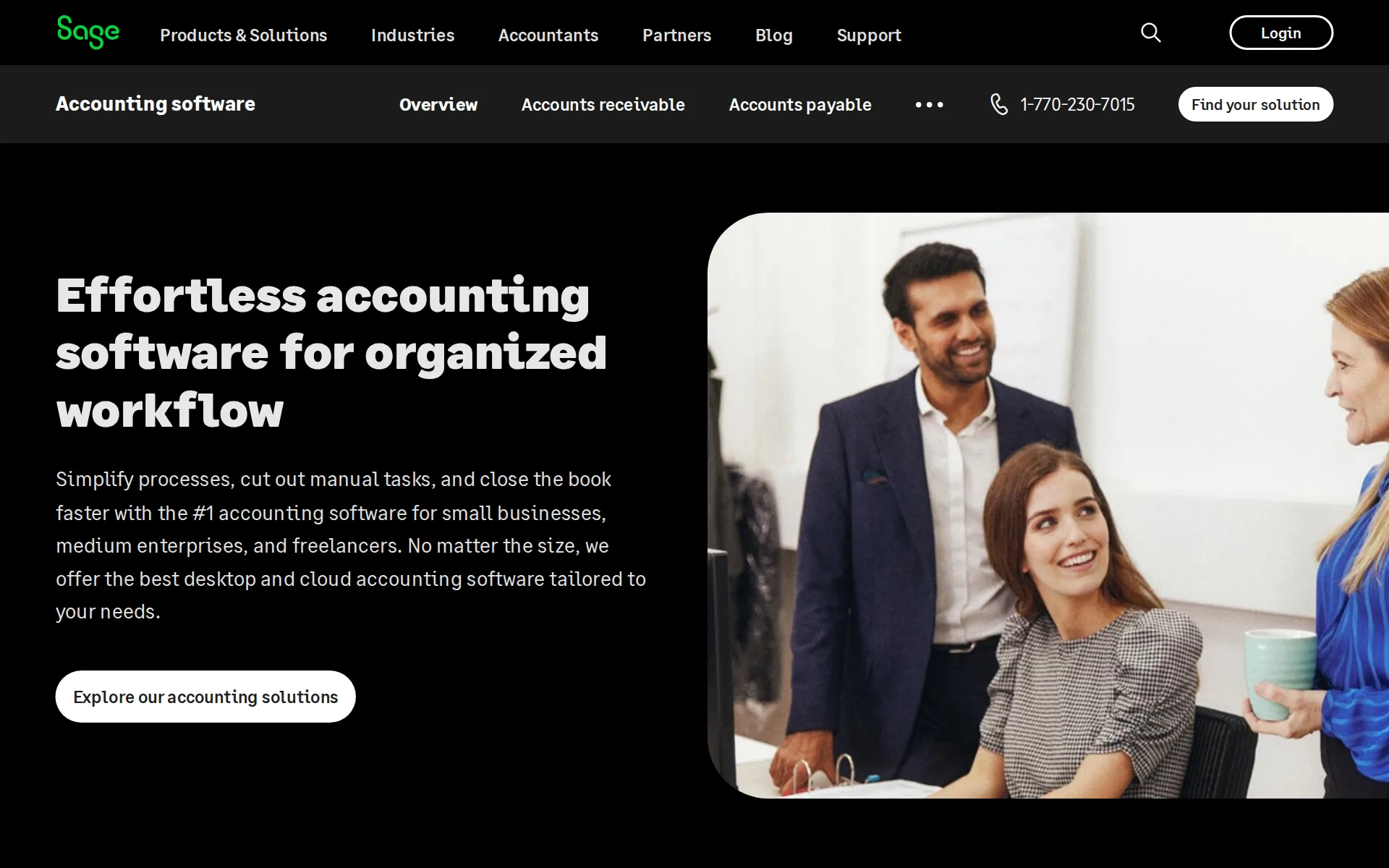 Screenshot of Sage Accounting