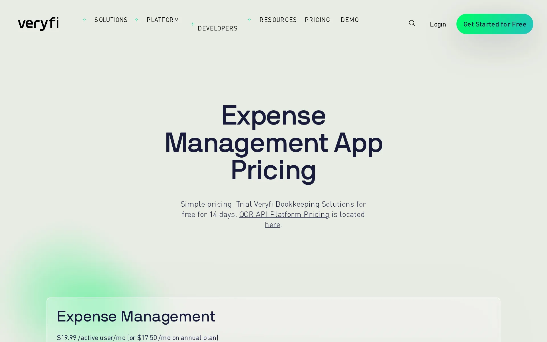 Screenshot of Veryfi Expense Management